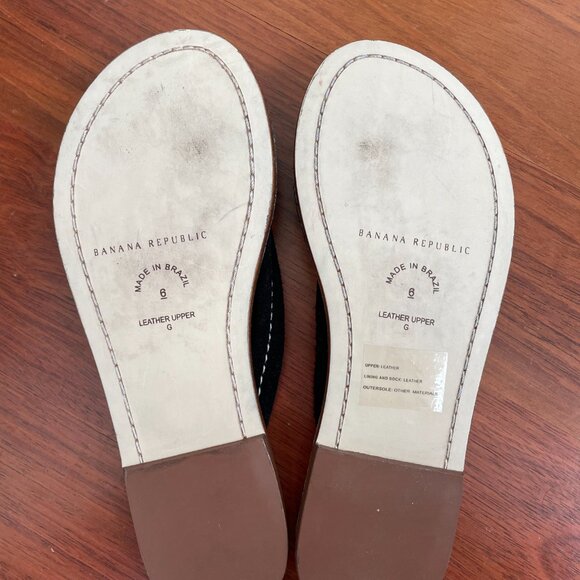 NEW Banana Republic Suede Flip Flops in Black Size 6 - Picture 3 of 3